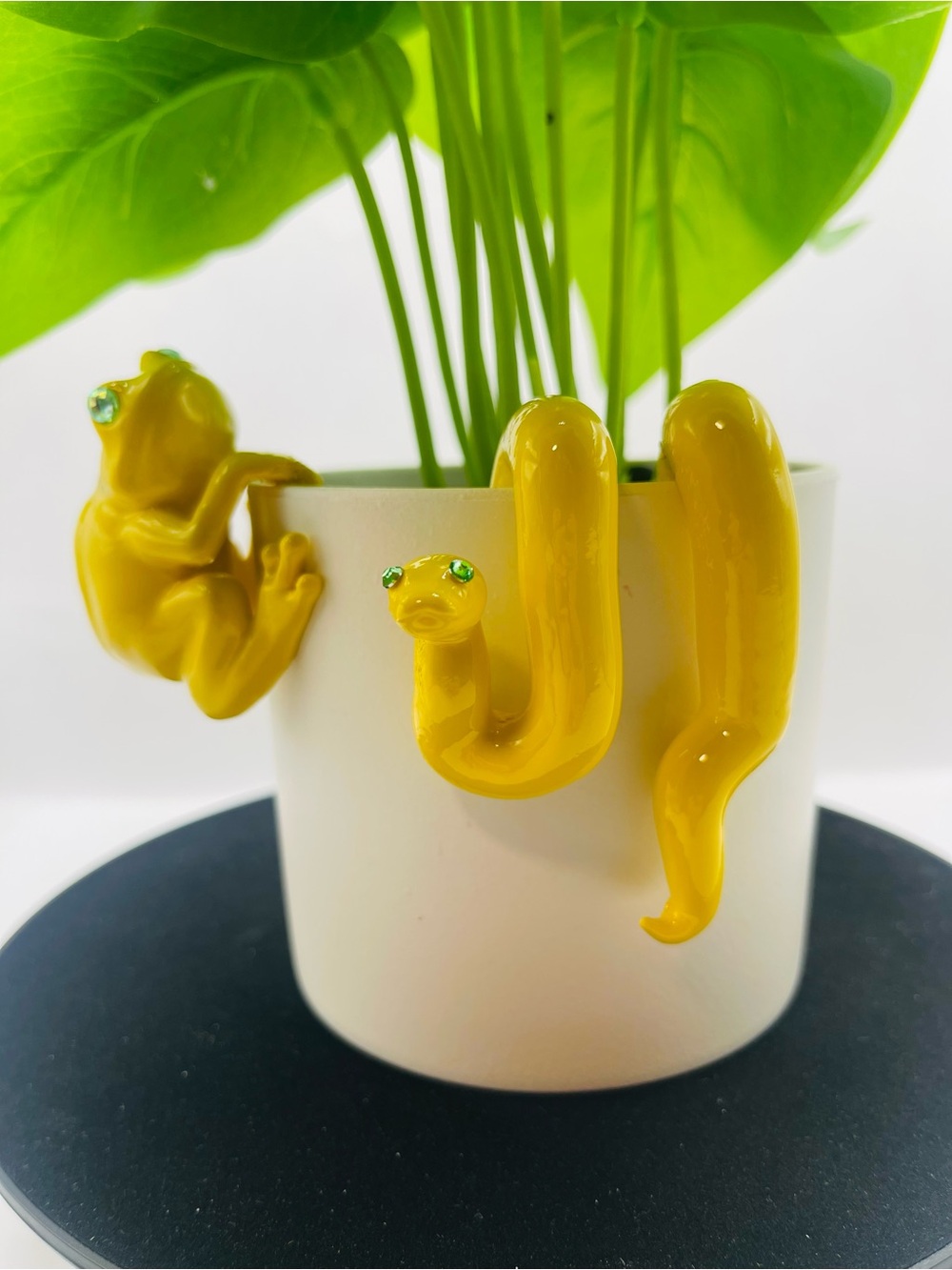 The Sunshine Collection Hanging Snake and Frog for Plant Pot Hugger Decor